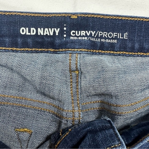 Old Navy Curvy Mid Rise Dark Wash Straight Jeans Size 10 Short Classic - Picture 5 of 6